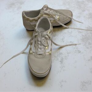 Vans White and Gold Women's Sneakers